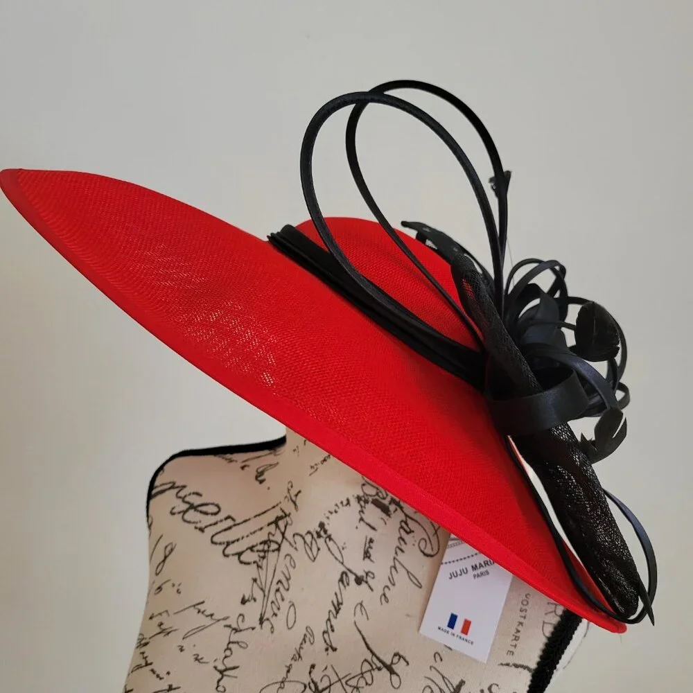 Paris Hand-Made Large Brim Ruffle Organza Hat | Elegant Royal Ascot Derby Hat - Picture 9 of 10